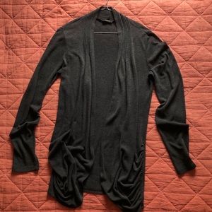 Lightweight loungewear cardigan w/ side ruching